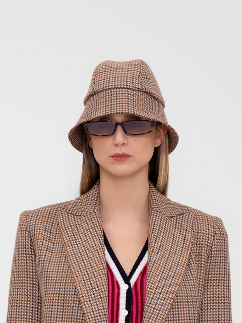 PARDEN's DEN Wool Check Brown Bucket Hat