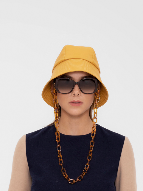 PARDEN's DEN Eco Leather Yellow Bucket Hat