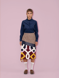 PARDEN's BEMAN Breanna Burgundy Midi Skirt